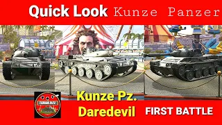 Kunze Pz. WoT Blitz-  DAREDEVIL CAMO & First Battle! (Quick look)