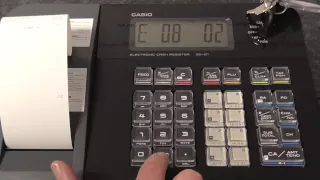 Casio SE-G1 how to program the receipt message on the printer paper to show business shop  name