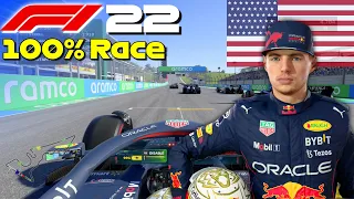 F1 22 - 100% Race COTA, USA in Verstappen's Red Bull