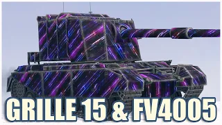 Grille 15 (9.6K) & FV4005 (9.5K) • WoT Blitz Gameplay