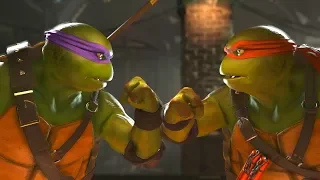 Injustice 2 - TMNT Donatello Vs Michelangelo -  All Intro Dialogue/All Clash Quotes, Super Moves