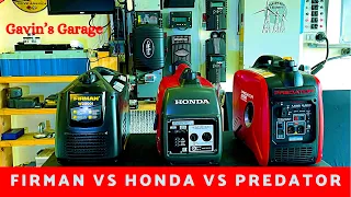 Best value Inverter Generators Comparison. Honda vs Firman vs Predator (Generator Review)