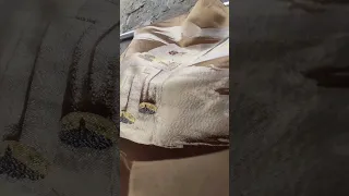 Тканая шелковая подкладка от винтажного мужского хаори. Сюжет выткан по мотивам японских гравюр