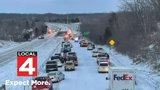 Michigan police: 16 hurt in 150-car pileup on I-96 west of Lansing