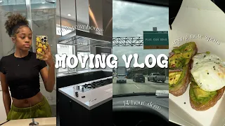 MOVING VLOG 3: 14hr drive to Houston, mini townhouse tour, being homesick, trying new spots + more