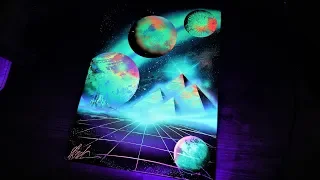 Shimmering Pyramids SPRAY PAINT ART - by Skech