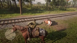 Red Dead Redemption 2 - random horse gets hit by train