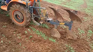 Pushpak Delux Plough 25 HP (Mechanical) Plough Trial on Kubota Tractor