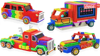 Magnet Challenge - Awesome Optimus Prime Truck, TukTuk, Rolls Royce & Police Car From Magnetic Balls