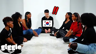Korean Guy meets 6 Beautiful Black Girls at once
