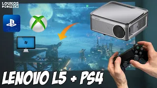 LENOVO L5 + PS4 COMBINAÇÃO PERFEITA! MELHOR PROJETOR CUSTO BENEFICIO FULL HD PARA VIDEO GAME!