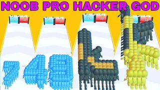 NOOB VS PRO VS HACKER VS GOD in Crowd Number 3D