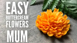 Easy Buttercream Mum - Fall flower Chrysanthemum piping tutorial