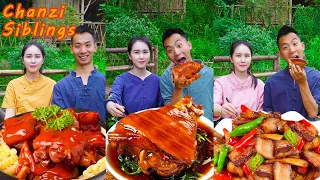 PIG´S FEET! Spicy Pig Trotters Eating Show | Village Funny Mukbang 2022 | Chinese Food |Pork Recipes