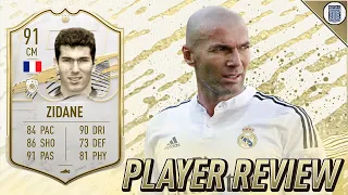 91 BASE ICON ZIDANE PLAYER REVIEW! - FIFA 21 ULTIMATE TEAM