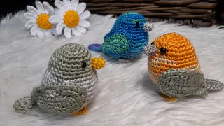 عصفور كروشية أميجرومي how to crochet a bird 🐦