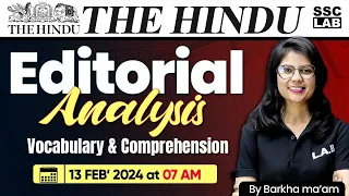 The Hindu Editorial Analysis | 13th Feb 2024 | Vocab & Comprehension | The Hindu Vocab By Barkha Mam