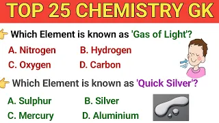 Top 25 Chemistry Gk Questions and Answers | Science Gk | Gyan Kalam