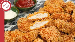 طريقة عمل قطع الدجاج المقلية 😋 ( دجاج كنتاكي 😍 )  هنعملوا بالبيت و بطعم أفضل من المطاعم ✅