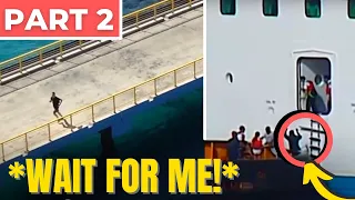 Funniest Pier Runner Drama PART 2 | Angry Passengers Missing Cruise Ships