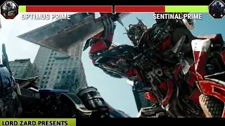 Optimus Prime vs Sentinal Prime and Megatron with Healthbars Lord Zard