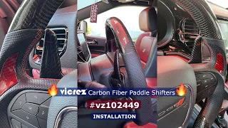 Vicrez Carbon Fiber Paddle Shifters vz102449| Dodge Durango GT, R/T, SRT, Hellcat 2014+ Installation