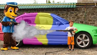 TEMA washing car with Paw Patrol Щенячий патруль Видео для детей