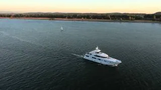 Ocean Alexander 120 cruising the Columbia River on her way to Florida