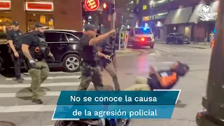 Policía golpea a afroamericano en la cara y lo deja inconsciente