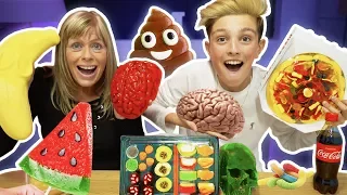 Real Food VS Gummy Food! GROSS Giant Candy Challenge - EXTREME Edition Gone Wrong!!