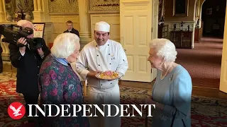 Queen meets cookery student who helped create coronation chicken 70 years ago