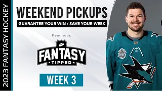 2023-24 Fantasy Hockey - Week 3 Weekend Adds - Fantasy Hockey Advice