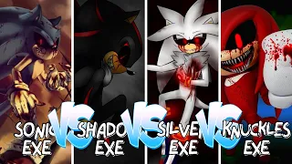 Sonic Exe vs Shadow Exe vs Silver Exe vs Knuckles Exe | Smash Colors 3D