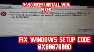 How to Fix Windows 10 D:Sourcesinstall.wim 0x8007000D install.wim (SOLVED)