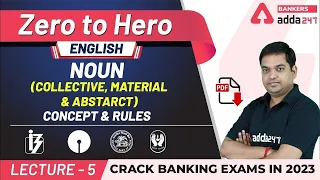 Noun: Collective, Material & Abstract Nouns in English Grammar | Adda247 Banking Classes | Lec-5