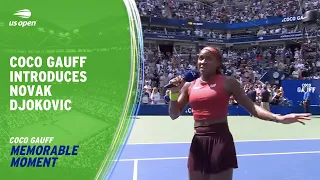 Coco Gauff Introduces Novak Djokovic | 2023 US Open