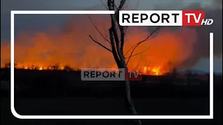 Report TV -Zjarr masiv në Tale të Lezhës