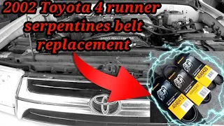 2002 Toyota 4runner cambio de las bandas... serpentine belt replacement