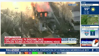 East Lansdowne, PA Shooting: Child & Officers injured as police surround burning house