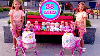 Baby Dolls and Baby Annabell doll video for kids. Kids play baby dolls. Magic Twins