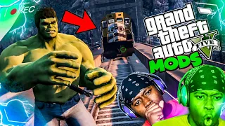 CAN THE HULK STOP THE TRAIN IN GTA 5?!?  (GTA 5 PC HULK MOD + SUPER POWERS)