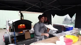 Buying a Woodfired Oven Pizza from a Spinning & Making Master Massimo: Italian Street Food in London