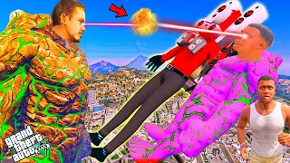 FRANKLIN & AVENGERS STEALING 4 ELEMENTAL GOD POWERS TO SAVE AVENGERS FROM ALL FATHER GOD IN GTA 5!