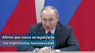 Mientras yo sea presidente, no habrá matrimonio homosexual en Rusia: Putin