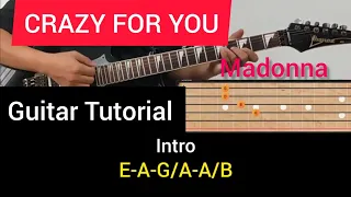 CRAZY FOR YOU BY: MADONNA Complete  Chords Guitar Tutorial