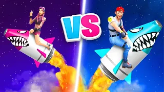 FILLE vs GARCON Fusée CHALLENGE sur FORTNITE