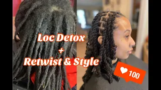 First Loc Detox in 5 Years | Two Strand Loc Knots On Long Locs | Oil + Water