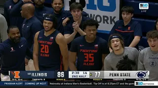 Close Game: Final 3 Minutes of Illinois at Penn State | Big Ten Basketball | 02/21/2024