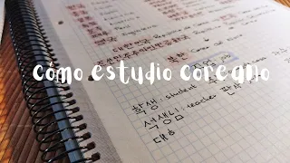 Estudiando conmigo COREANO🇰🇷🌸  // apuntes & apps gratis que utilizo