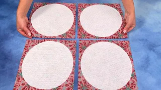 🎄 CHRISTMAS GIFT OF FOUR FABRIC CIRCLES / CREATIVE SEWING